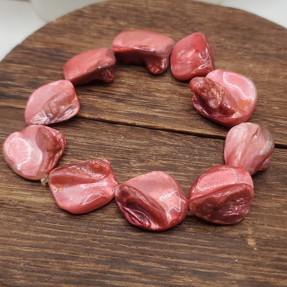 B2539‎ mother of pearl pink sunrise bracelet